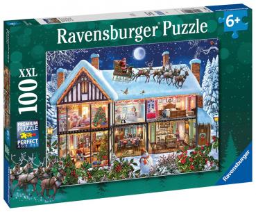 100 Teile Ravensburger Kinder Puzzle XXL Weihnachten zu Hause 12996