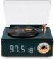 Preview: Bigben Bluetooth portabler Lautsprecher EPOK mit Wecker Plattenspieler Look grün AU389371