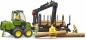 Preview: Bruder Spielfahrzeug Holztransport John Deere 1210E Rückezug mit Greifer und 4 Baumstämmen 02133