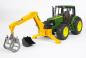 Preview: Bruder Spielfahrzeug Landwirtschaft Traktor Zubehör: Heckbagger mit Greifer 02338