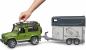 Preview: Bruder Spielfahrzeug Offroad Land Rover Defender St. Wagon + Pferdeanhänger mit 1 Pferd 02592