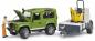 Preview: Bruder Spielfahrzeug Anhänger Land Rover Defender, Einachsanhänger JCB Mikrobagger Bauarbeiter 02593