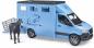 Preview: Bruder Spielfahrzeug Freizeit Reiten MB Sprinter Tiertransporter mit 1 Pferd 02674