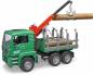 Preview: Bruder Spielfahrzeug Kipper MAN TGA Holztransport-LKW mit Ladekran und 3 Baumstämmen 02769