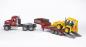 Preview: Bruder Spielfahrzeug Baustelle Lader MACK Granite LKW mit Tieflader + JCB 4CX Baggerlader 02813
