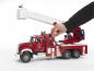 Preview: Bruder Spielfahrzeug Feuerwehr MACK Granite Feuerwehr mit Drehleiter, Wasserpritze, L+S Modul 02821