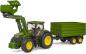 Preview: Bruder Spielfahrzeug Traktor John Deere 7R 350, Frontlader + Tandemachstransportanhänger 03155