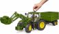 Preview: Bruder Spielfahrzeug Traktor John Deere 7R 350, Frontlader + Tandemachstransportanhänger 03155