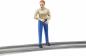 Preview: Bruder Spielfigur Baustelle bworld Frau heller Hauttyp, blaue Hose 60408