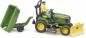 Preview: Bruder Spielfiguren Set bworld John Deere Aufsitzrasenmäher, Anhänger + Gärtner 62104