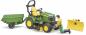 Preview: Bruder Spielfiguren Set bworld John Deere Aufsitzrasenmäher, Anhänger + Gärtner 62104
