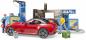 Preview: Bruder Spielfiguren Set PKW bworld Tankstelle mit Waschplatz und BRUDER Roadster 62111