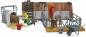 Preview: Bruder Spielfiguren Set bworld Landwirtschaft Kuh- und Kälberstall mit Landwirt, Kuh und Kalb 62611