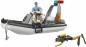 Preview: Bruder Spielfiguren Set bworld Polizei Schlauchboot, Rundumleuchte, 2 Fig. + Zubehör 62733
