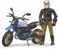 Preview: Bruder Spielfiguren Set Freizeit bworld Scrambler Ducati Desert Sled mit Fahrer 63051