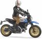 Preview: Bruder Spielfiguren Set Freizeit bworld Scrambler Ducati Desert Sled mit Fahrer 63051