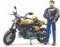 Preview: Bruder Spielfiguren Set Freizeit bworld Scrambler Ducati Full Throttle mit Fahrer 63053