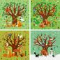 Preview: 4 Puzzle 12, 16, 20, 24 Teile Ravensburger Kinder Puzzle UP! 4 Jahreszeiten + Wisssensheft 12004002