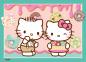 Preview: 4 x 100 Teile Ravensburger Kinder Puzzle Los geht's, Hello Kitty! 12004159