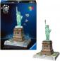Preview: 108 Teile Ravensburger 3D Puzzle Iconics Bauwerk Freiheitsstatue mit Licht 12008027