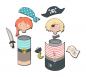 Preview: Ravensburger Upcycling Basteln EcoCreate Mini Pirates Piraten 18130