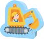 Preview: 2, 2x3, 4 Teile HABA Kinder Puzzle 4 erste Puzzles Baustelle mit Holzfigur Bagger 2012186003