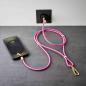 Preview: Intenso Cell Phone Charging Lanyard Handykette als Ladekabel Datenkabel 2 x USB-C 1,65m neon pink
