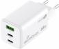 Preview: Mediarange Ladegerät Power Adapter 65 Watt GaN 1x USB-A + 2x USB-C für 2 Geräte weiß