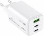 Preview: Mediarange Ladegerät Power Adapter 65 Watt GaN 1x USB-A + 2x USB-C für 2 Geräte weiß