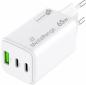 Preview: Mediarange Ladegerät Power Adapter 65 Watt GaN 1x USB-A + 2x USB-C für 2 Geräte weiß