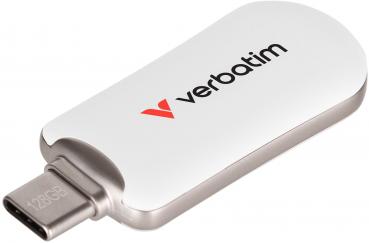 Verbatim USB Stick 128GB Speicherstick Plectra weiß Typ C USB 3.2 Gen 1