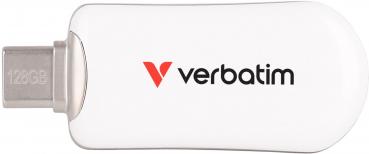 Verbatim USB Stick 128GB Speicherstick Plectra weiß Typ C USB 3.2 Gen 1