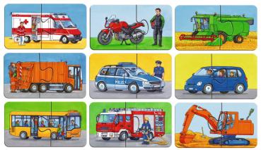9 x 2 Teile Ravensburger Kinder Puzzle my first puzzles Einsatzfahrzeuge 07332