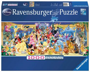 1000 Teile Ravensburger Puzzle Panorama Disney Gruppenfoto 15109