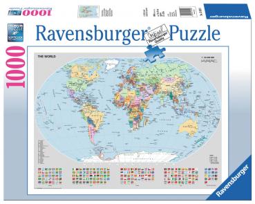 1000 Teile Ravensburger Puzzle Politische Weltkarte 15652