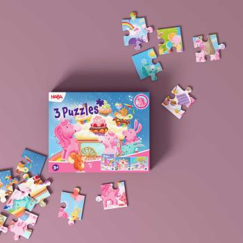 12, 15, 18 Teile Haba Kinder Puzzle 3 Puzzles - Einhorn Glitzerglück 2013835001