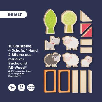 Preview: Haba Bau- und Entdeckersteine My 1st Block World Schafweide Walli2014557001