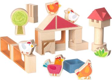 Preview: Haba Bau- und Entdeckersteine My 1st Block World Hühnerhof Kikeriki2014554001