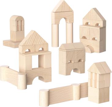 Haba Bau- und Entdeckersteine My 1st Block World extra viele Bausteine, 62 Steine 2014490001