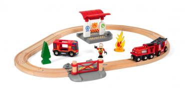 Brio World Eisenbahn Set Bahn Feuerwehr Set 18 Teile 33815
