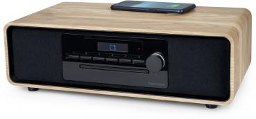 Thomson Bluetooth Kompaktanlage Induktion MIC300IBT USB Radio AUX-IN schwarz Holz braun TH388657