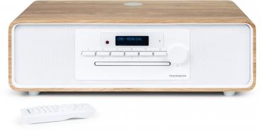 Thomson Bluetooth Kompaktanlage Induktion MIC301IDABBT USB DAB+ Radio AUX-IN weiß braun TH388688