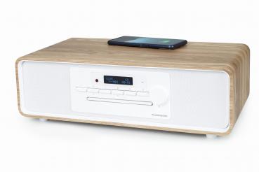 Thomson Bluetooth Kompaktanlage Induktion MIC301IDABBT USB DAB+ Radio AUX-IN weiß braun TH388688