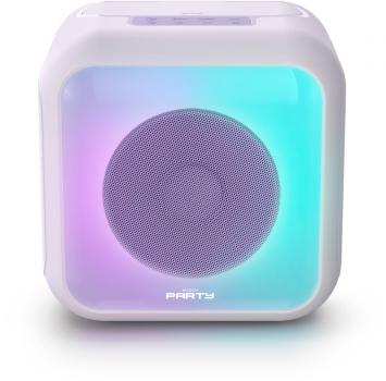 Bigben Bluetooth portabler Lautsprecher Party Karaoke Disco Licht 2 Mikrofone lavender AU388824