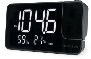 Thomson Radiowecker CP100T UKW/FM Radio Projektion der Uhrzeit schwarz TH388848