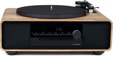 Thomson Bluetooth Plattenspieler Kompaktanlage MIC300TT CD Player USB Radio AUX-IN braun TH388879