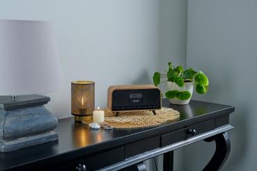 Thomson Bluetooth Radiowecker RT850BT Retro-Eleganz schwarz Holz TH388916