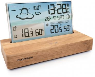 Thomson Wetterstation CT600 mit Radio Holz braun TH389203