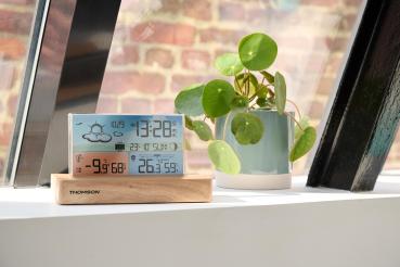 Thomson Wetterstation CT600 mit Radio Holz braun TH389203