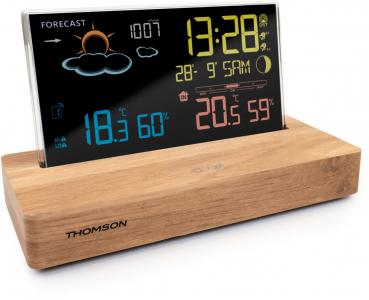 Thomson Wetterstation CT610 mit Radio Holz braun, schwarz TH389302